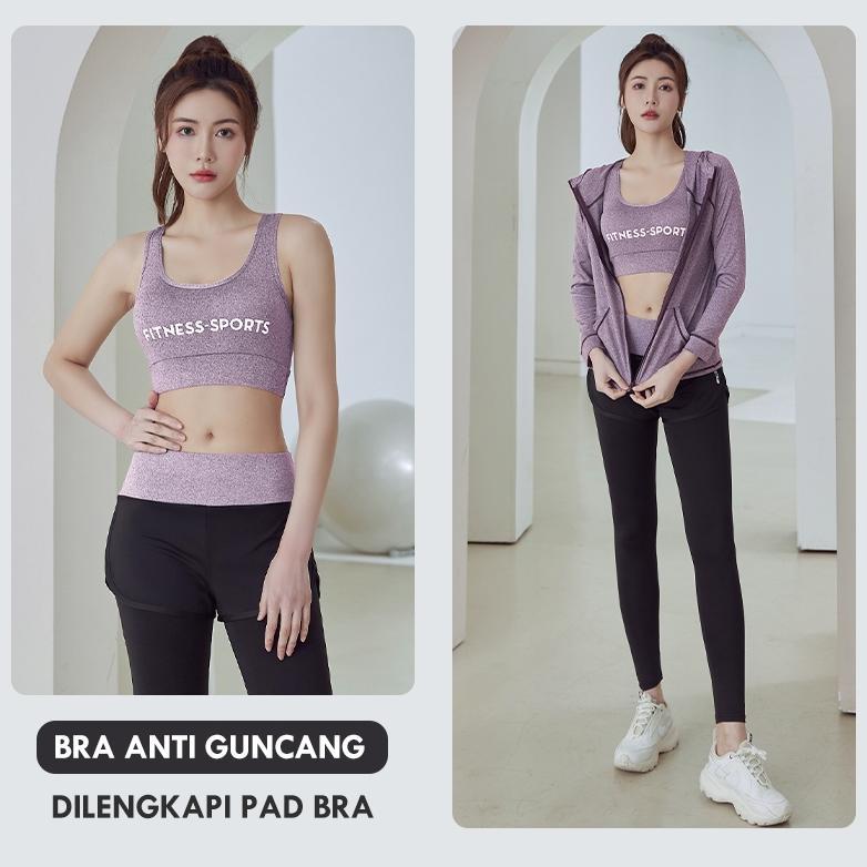 PROMO TERBARU Lulu Lemon Baju Senam Setelan Wanita Aerobic Celana Jaket Legging Pakaian Olahraga Len