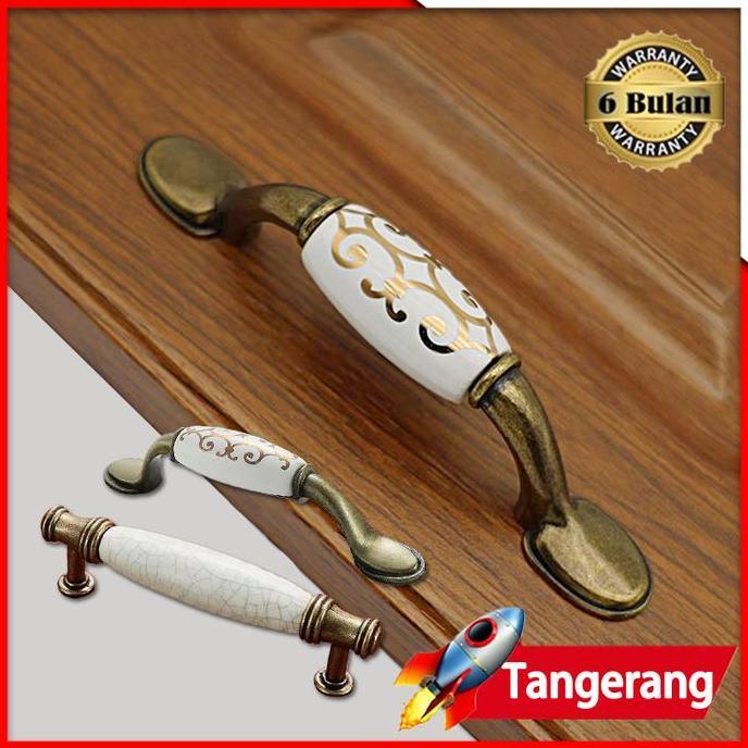 SMO Handle Pintu Lemari Dan Handle Laci Ceramic Crack Vintage