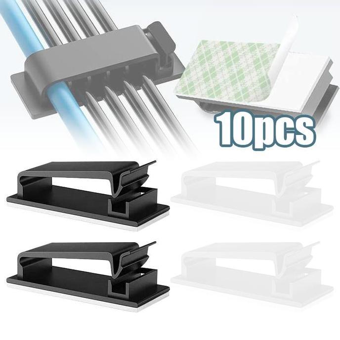 TEKNOWERN 10pcs Kabel Organizer Tempel Klip Kabel Tempel Penjepit Kabel Dinding Klip Kabel Penjepit 
