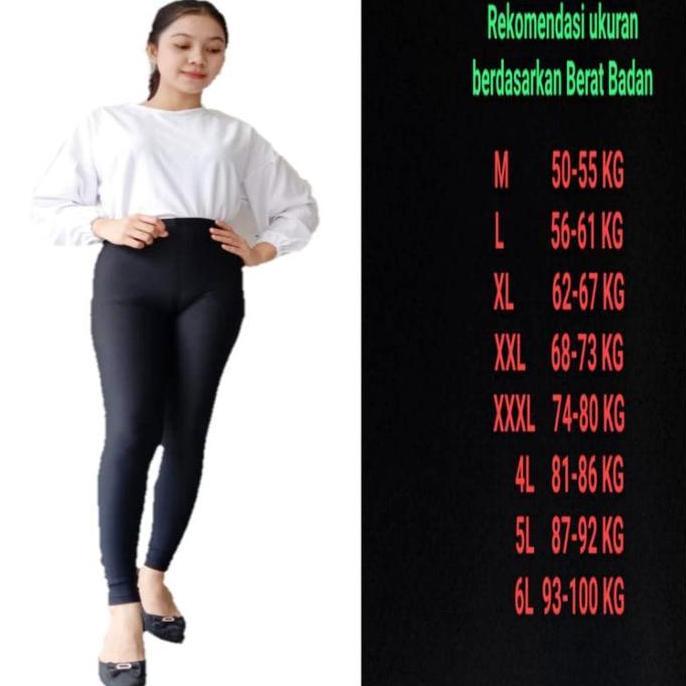 Kirimlangsung- Legging Spandex Lycra Premium Celana Legging Panjang Leggings Daily  Hitam Pendek