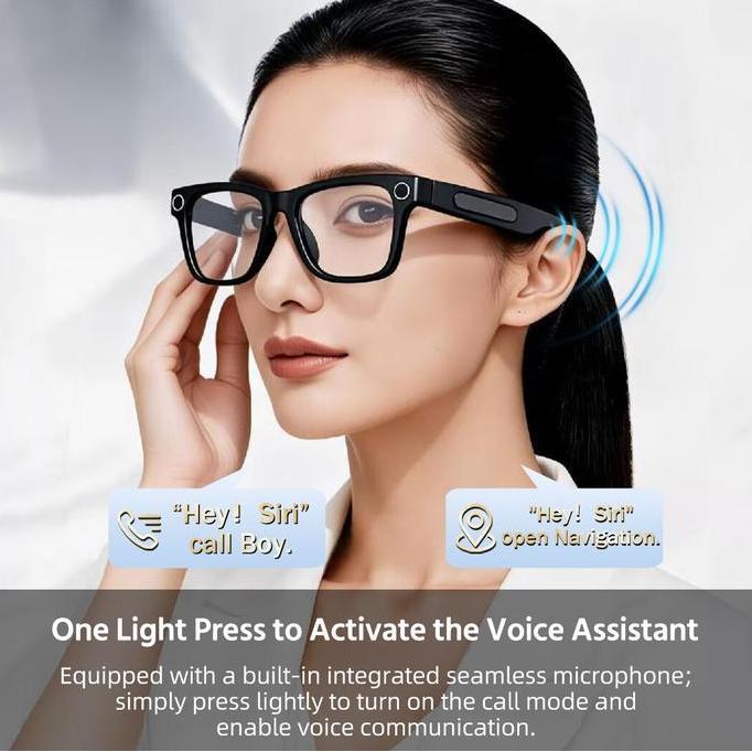 SMO AG01 Kacamata Pintar AI Bluetooth 5.4 Kamera Video Smart Glasses Bluetooth Kacamata Kamera