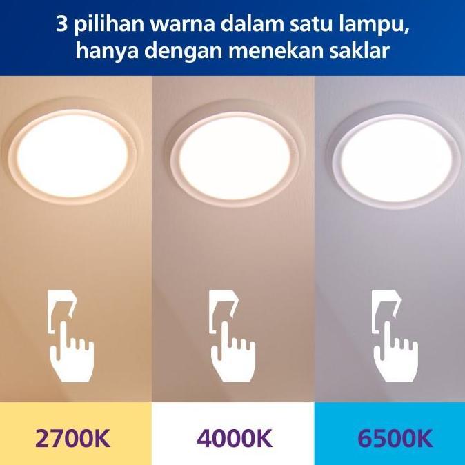 Lightflas- Lampu Philips Radiantline Downlight Sceneswitch 17W D150 3 Warna