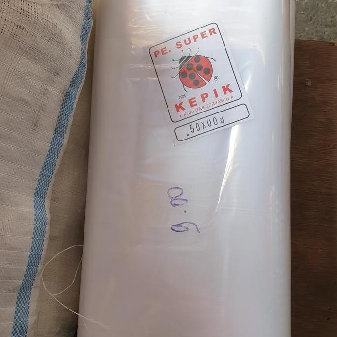 Yoiyouu- Plastik Pe Roll Bening Lebar 50 Cm Tebal 0,8 Mikron