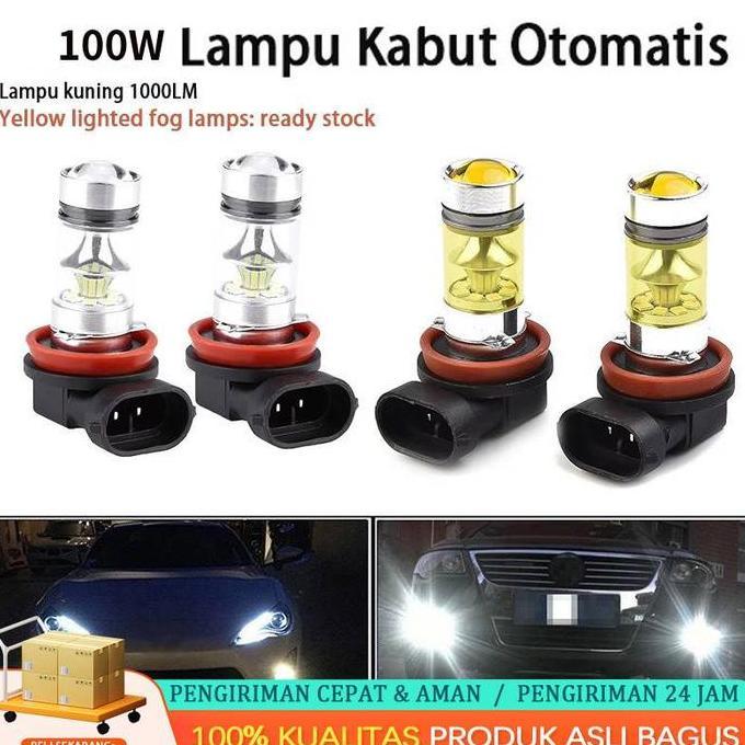 MARKVUN 2pcs Mobil Led Lampu Kabut Led H11 H8 4300K 100W 1500LM Super Terang Warna Kuning PUITH Lamp