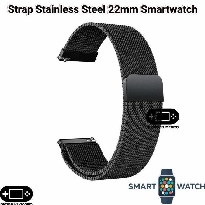 Strap Stainless Steel 22mm tali amazfit 2 2S stratos 3 falcon bip 5 unity jam tangan