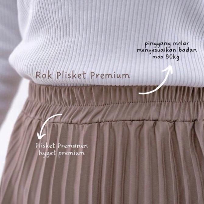 Kirimlangsung- Rok Plisket Premium Tebal Polos Panjang Bawahan Wanita