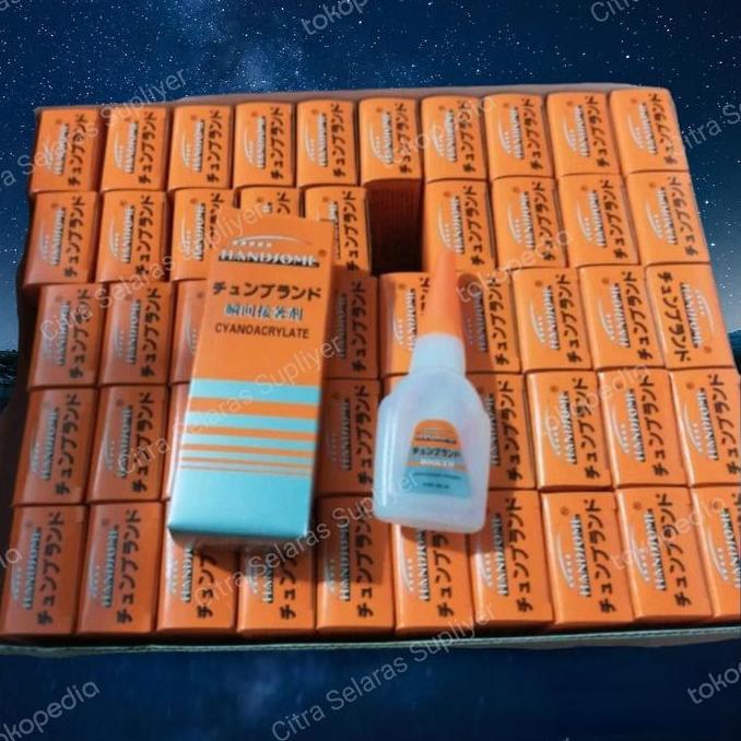 Ready HANDSOME Lem Power Glue Lem Korea Serba Guna Botol Warna Kuning & Merah Kering Cepat untuk Sep