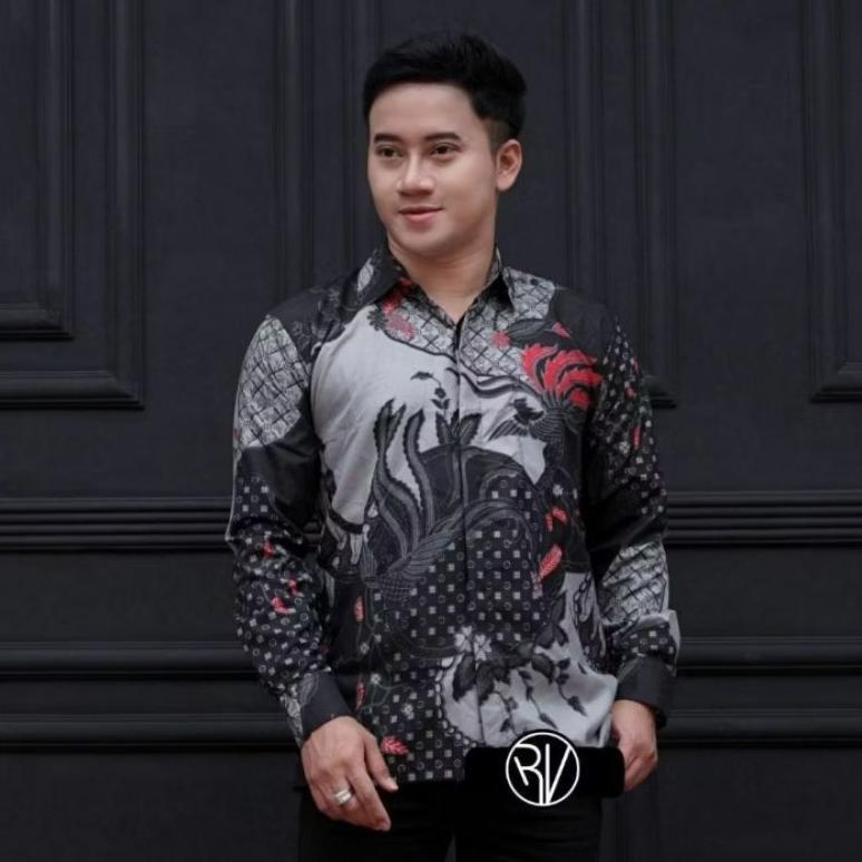 FREE ONGKIR KEMEJA BATIK PRIA LENGAN PANJANG SIZE S M L XL XXL SLIM FIT