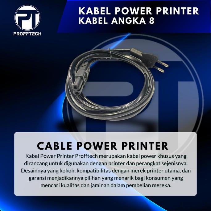 Lansungkirim- Kabel Power Printer 3 Meter. Kabel Angka 8. Sni