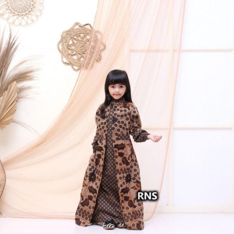 FREE ONGKIR DRESS BATIK ANAK PEREMPUAN GAMIS BATIK ANAK 2-12 TAHUN BAJU BATIK ANAK PEREMPUAN SETELAN