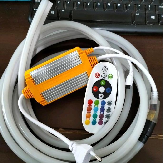 Lightflas- Neon Flex Rgb Ac220V(Dapat Soket..Tinggal Colok).Warna Warni Meteran Neon Lampu Lampu  Ka