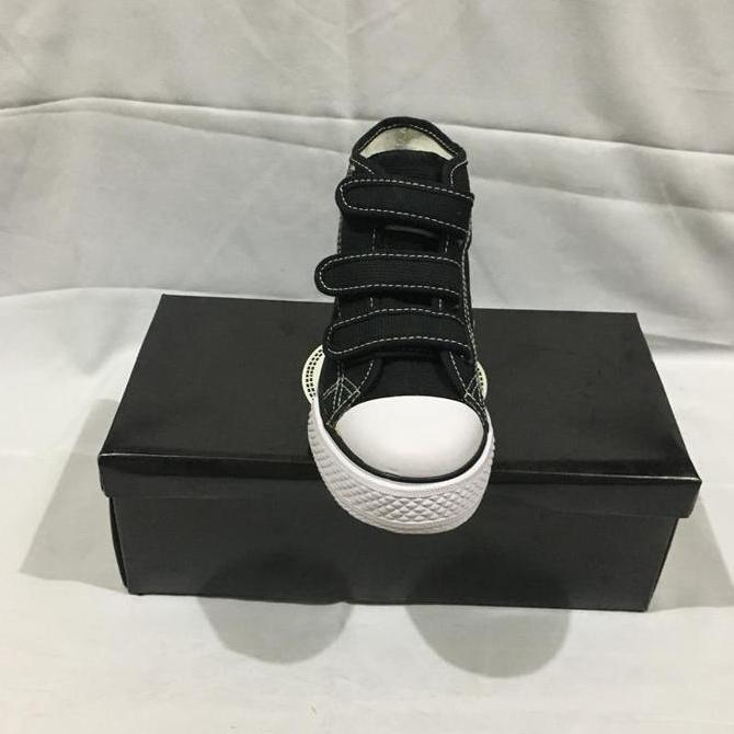 Termurah / Hot Sale Sepatu Sekolah Bts Anak Perekat Lin Star Hi Hitam Putih