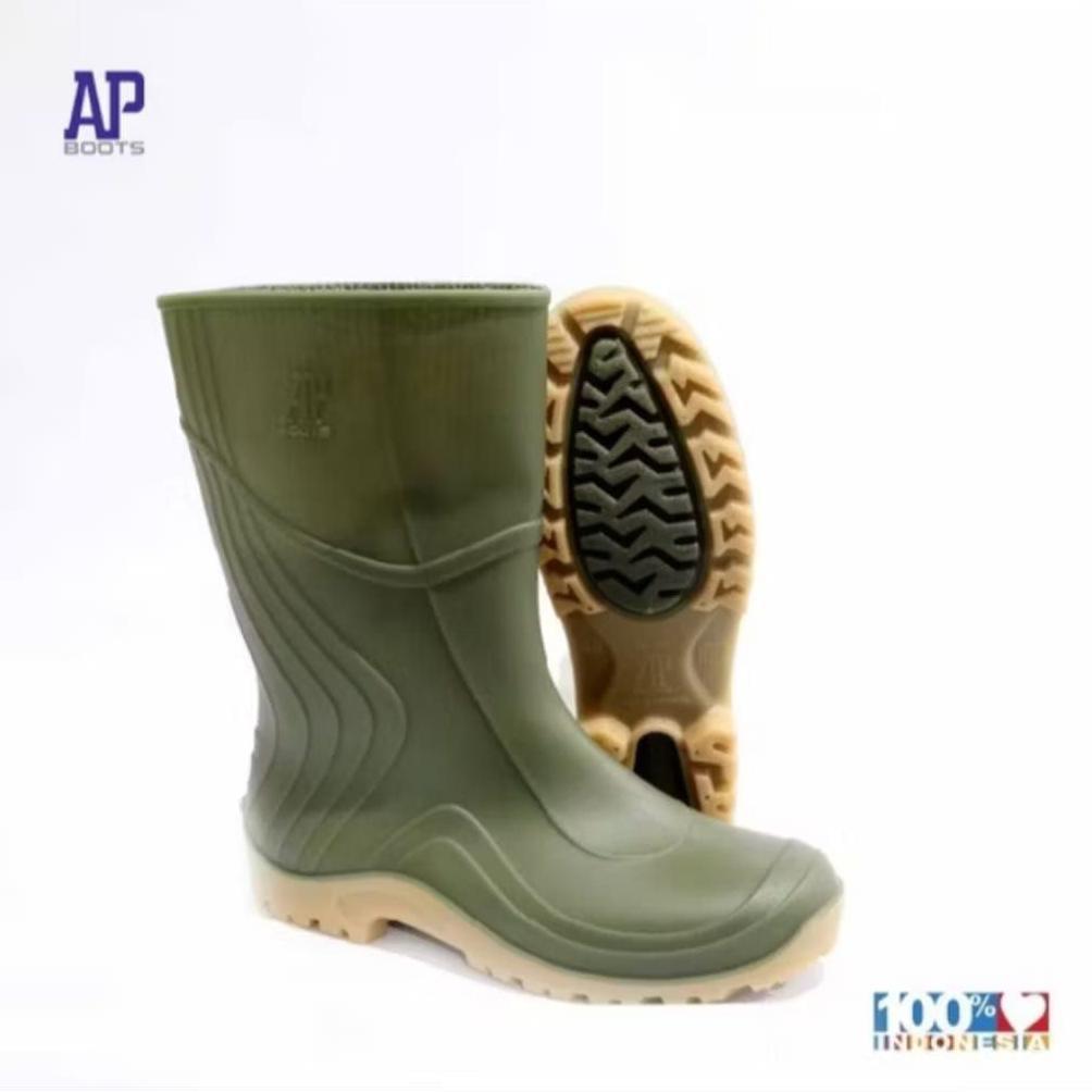 New Promo Sepatu Ap Boot Pria Wanita Karet Pendek Sepatu Boots Berkebun Anti Selip Bahan Pvc