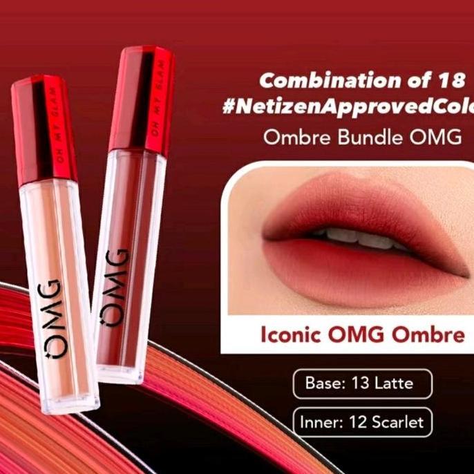 Lippapipu- Paket Ombre Lips Omg | Lipcream Omg Ombre Coffe Edition| Lipcream Omg| Ombre Omg Lip Crea