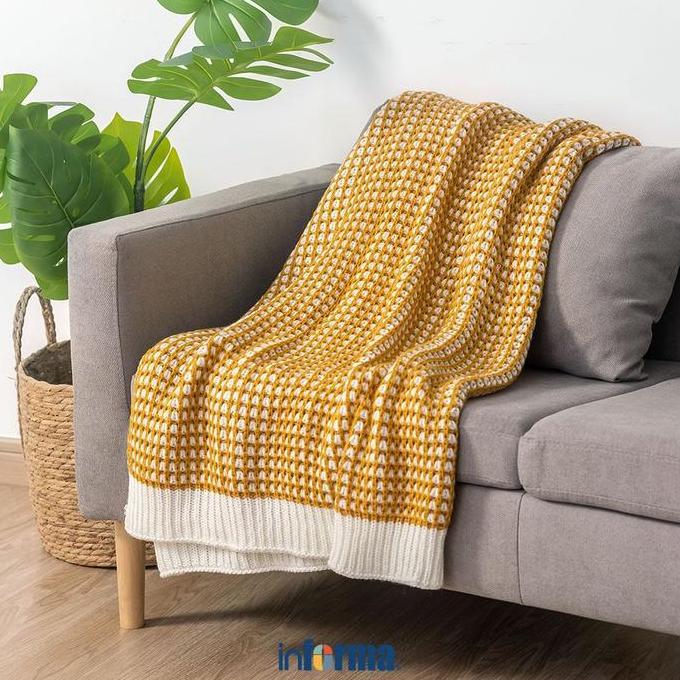 INFORMA 130X150 CM SELIMUT THROW FROYA MUSTARD