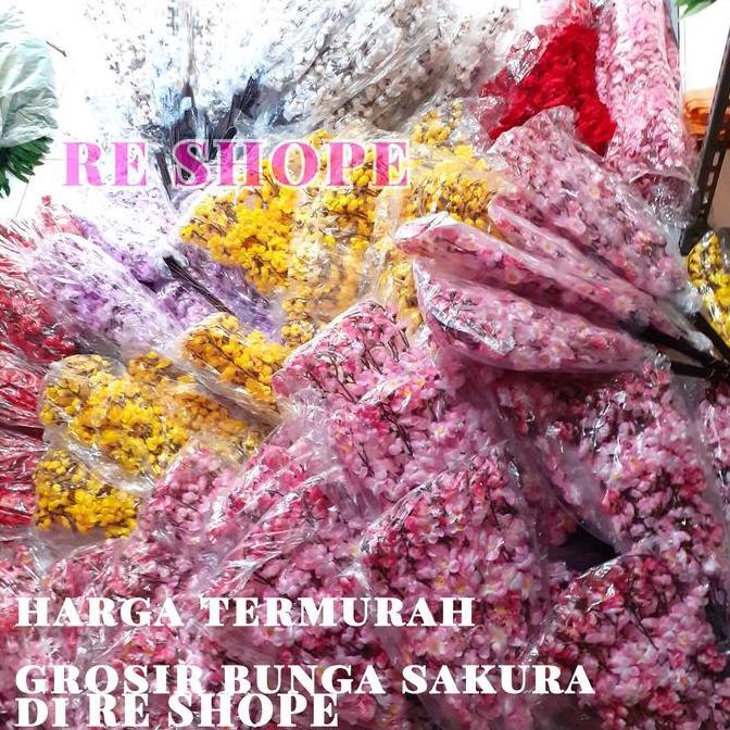 bunga sakura plastik bunga hias bunga sakura meihua artificial grosir RG