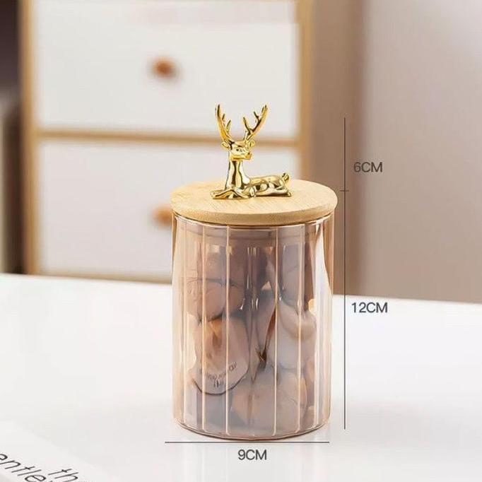 Toples Lebaran Kaca Tempat Penyimpanan Snack Mewah / Toples Kue Mewah / Toples Makanan Serbaguna