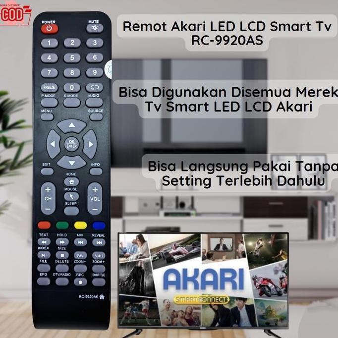 Remote TV AKARI Smart TV Android LCD LED RC-9920AS