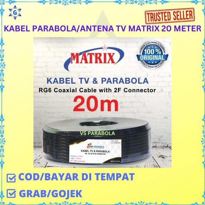 KAYLASELLER13  - KABEL PARABOLA ANTENA TV MATRIX RG 6 PANJANG 2 METER