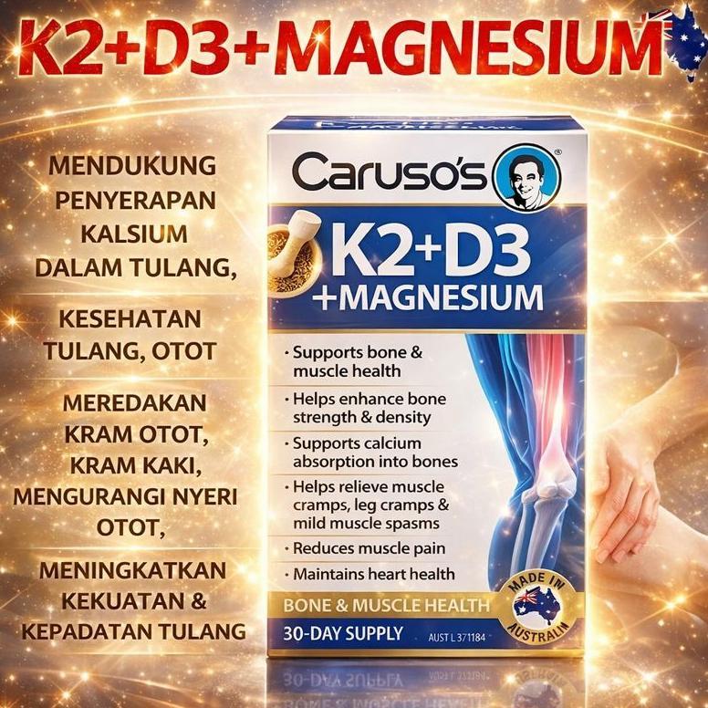 Carusos Vitamin K2 + D3 + Magnesium 30 Tablets