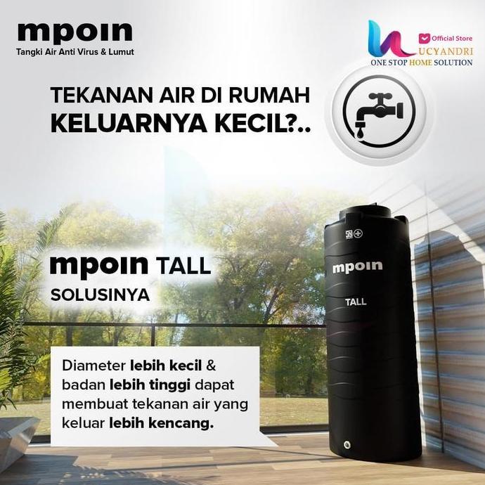 Miliki Tangki Air Mpoin 1200 Tall Toren Tandon Tanki 1200 L Mpoin Plus
