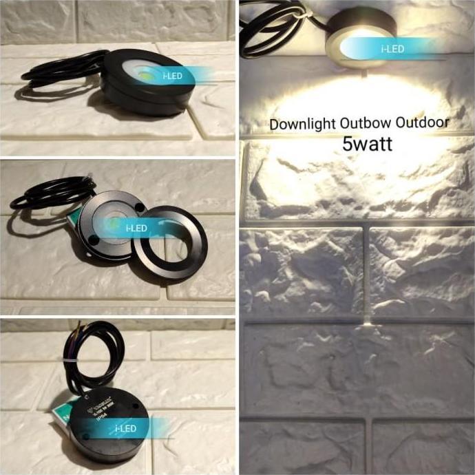 Downlight Outbow 5 watt Hitam Natural 4000K Lampu Tempel LED Outdoor