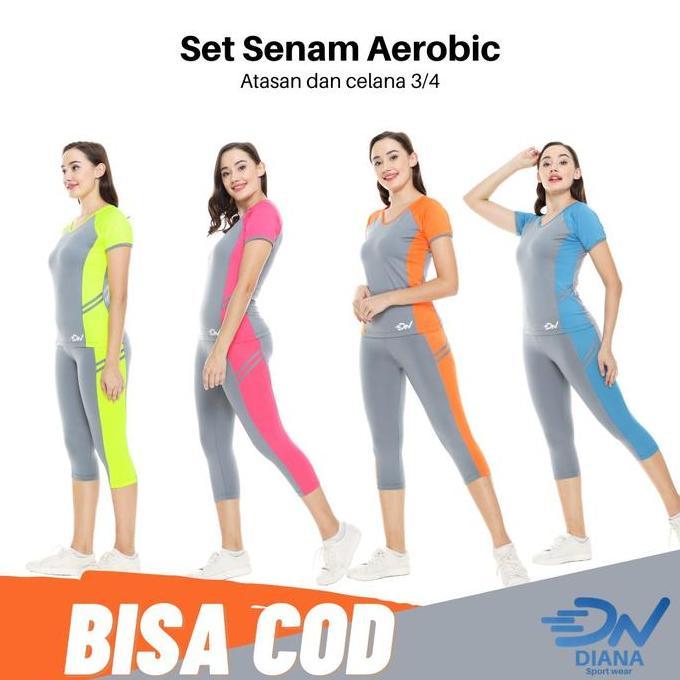 Shiftx- Baju Senam Wanita | Pakaian Senam Wanita Jumbo | Baju Aerobik Wanita Bigsize | Setelan Pakai