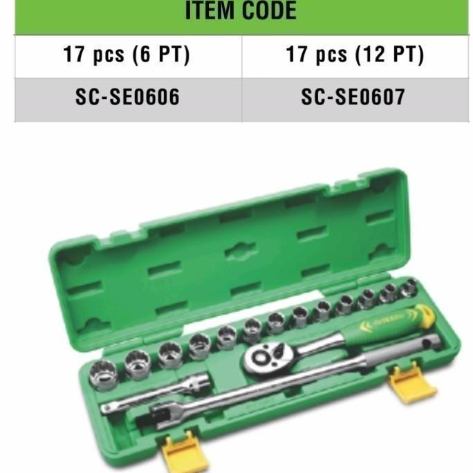 Kunci sock set 17 pcs (8-24mm) TEKIRO
