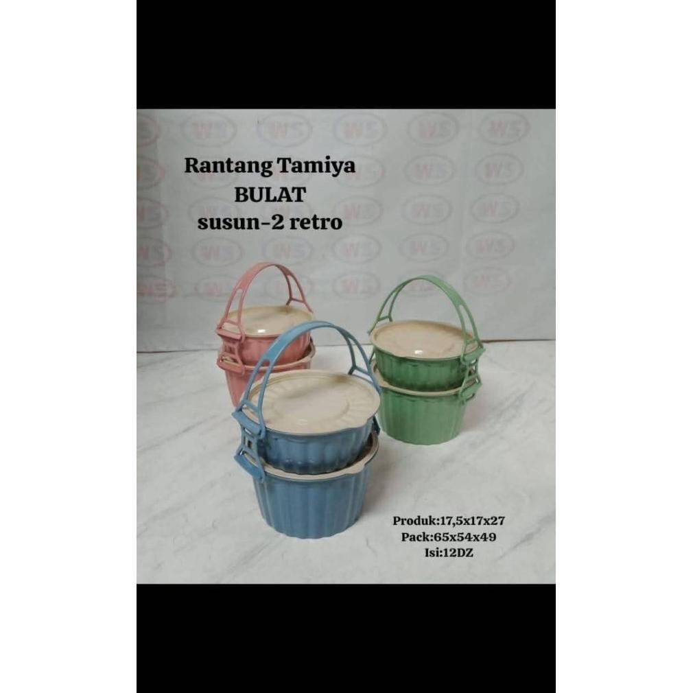 terbaru rantang tamiya 2 susun plastik / rantang bulat 2 susun / rantang tamiya bulat