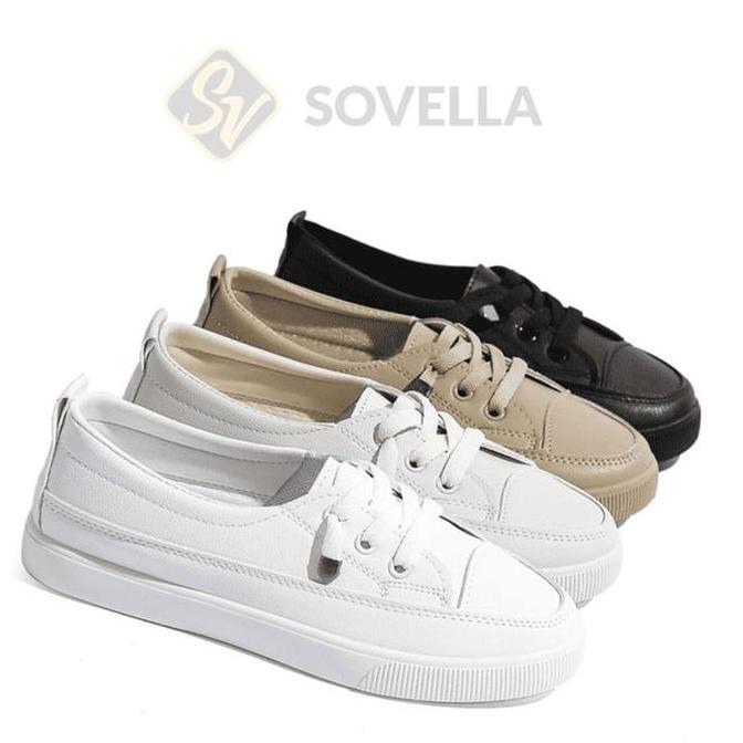 SOVELLA Cleo Sepatu Flat Shoes Putih Slip On Wanita Karet
