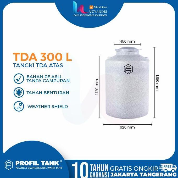 Terjangkau Tangki Air Plastik Profil Tank 300 Liter Tda