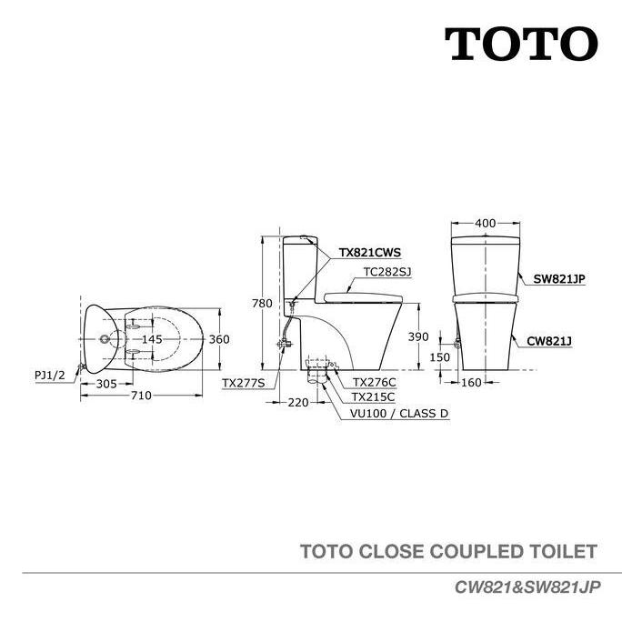 Terjangkau Toto Closet Cw821J/Sw821J | Closet Duduk - Kloset - Kloset Duduk