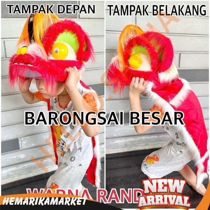 Mainan Topeng Barongsai Besar Gede Jumbo Bisa Dipakai Anak Balita Singa Imlek Kostum Bahan Bagus Kua
