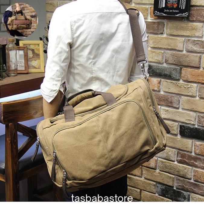 Tas Pakaian Kanvas Pria-Wanita Tas Selempang Travel Bag Jinjing 8581