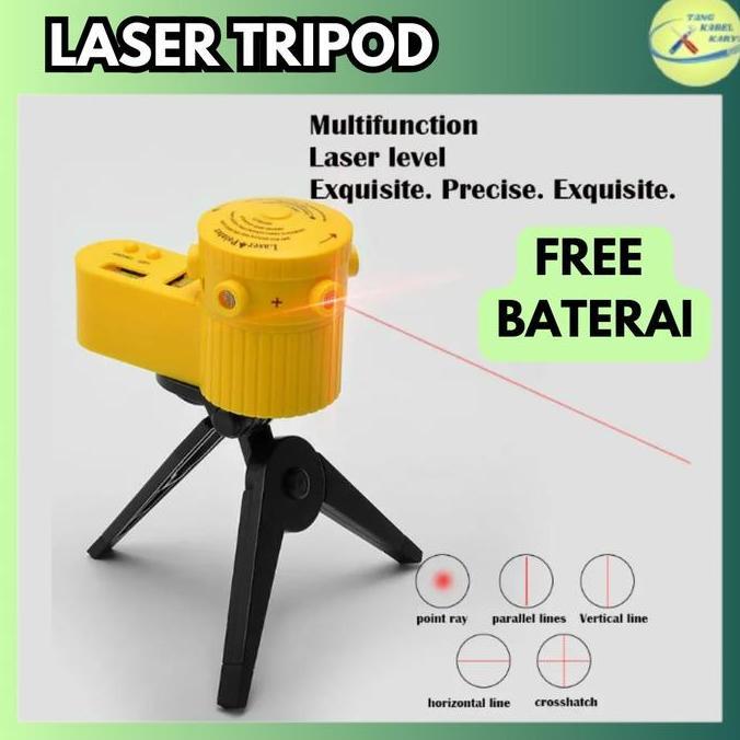 Coretan- Laser Leveler Siku Laser Waterpass Kaki Tripod Siku Laser Level Multifungsi Horizontal Vert