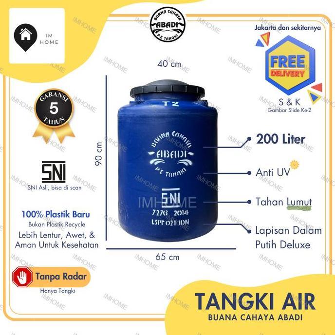 Spesial Tangki / Toren Air Buana 250 Liter T250 Murah Tangki 200 Liter Kecil
