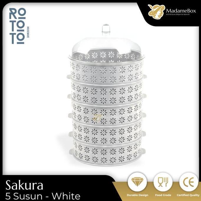 Rototo Tudung Saji Susun Wadah Penyimpanan Makanan Estetik & Higienis Wadah Penutup Food Rack Storag