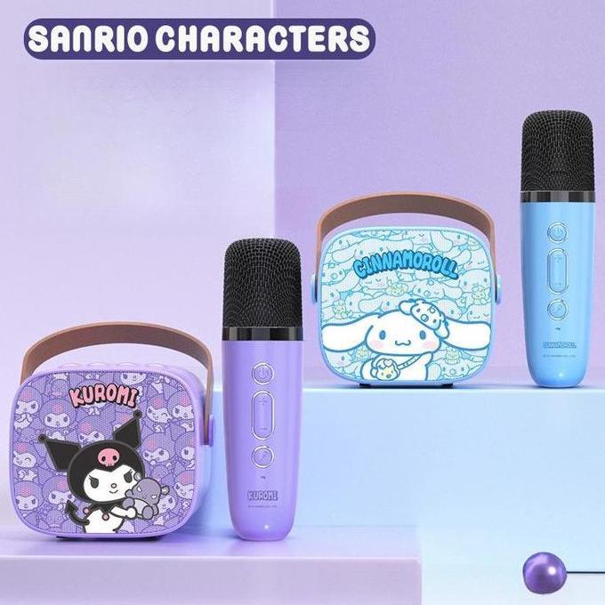 Barbaku_store - Kuromi Speaker mikrofon Bluetooth nirkabel mini speaker portabel Kuromi keluarga San