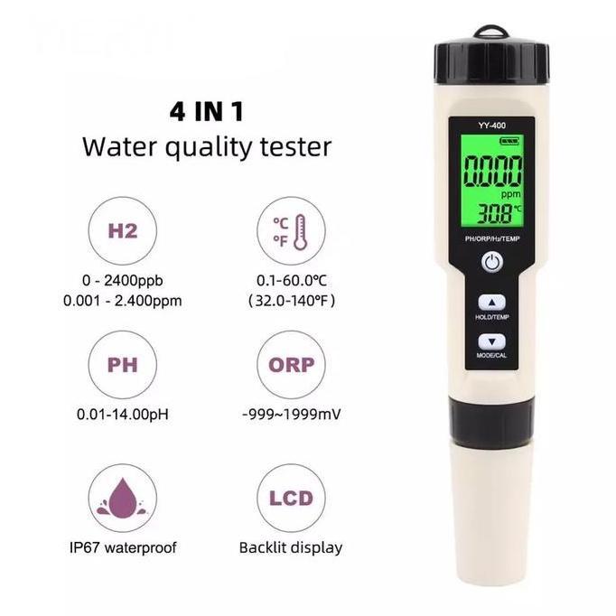 YY-400 4IN1 PH/ORP/H2/TEMPERATURE HYDROGEN ION CONCENTRATION TESTER YY400
