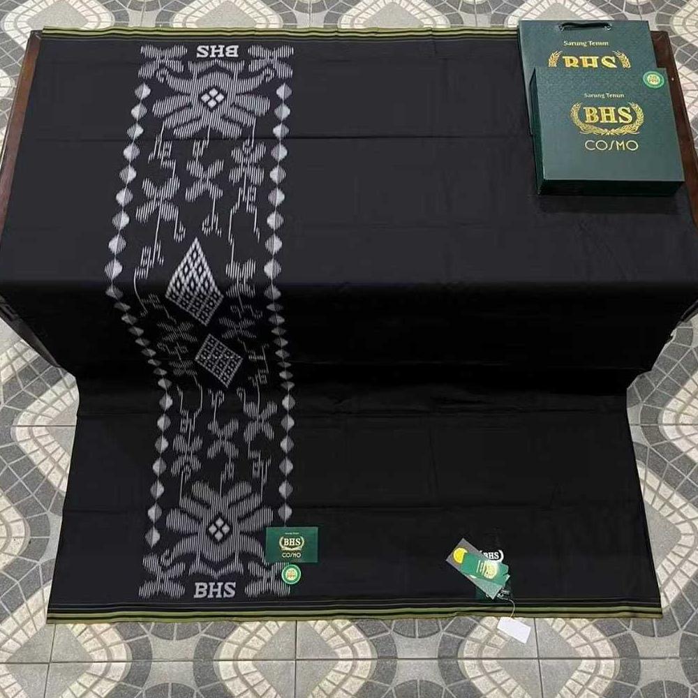 BEST DEALS Sarung BHS Cosmo Hitam Gold Polos BHS Classic Grade Gold Silver Sarung Santri Dewasa Term