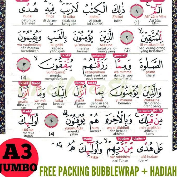 Termurah / Hot Sale Alquran Jumbo A3 Latin Perkata Al Quran Terjemah Lengkap