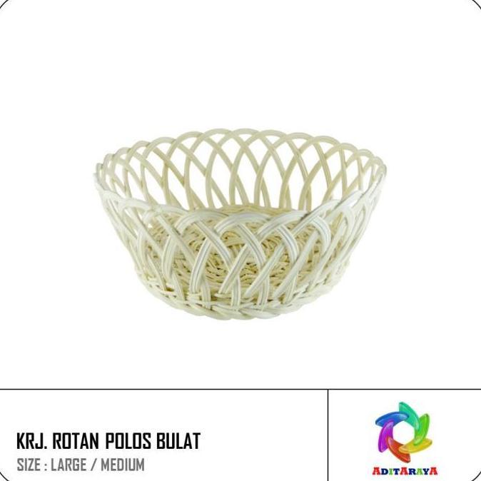 KERANJANG BUAH ROTAN BULAT BESAR