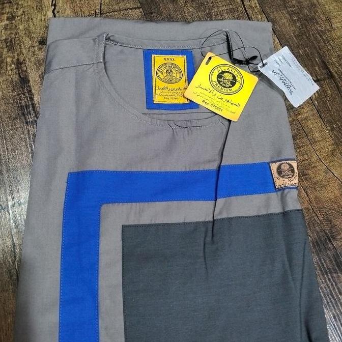 jubah Maroko muslim pria lengan pendek Al Amwa premium Katun Toyobo-alamwa-jubahpria-gamispria Dewas