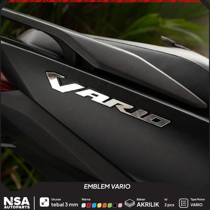 1 SET EMBLEM VARIO TIMBUL LOGO VARIO TIMBUL AKRILIK 3D BUKAN STICKER ATAU STIKER VARIO TIMBUL TULISA