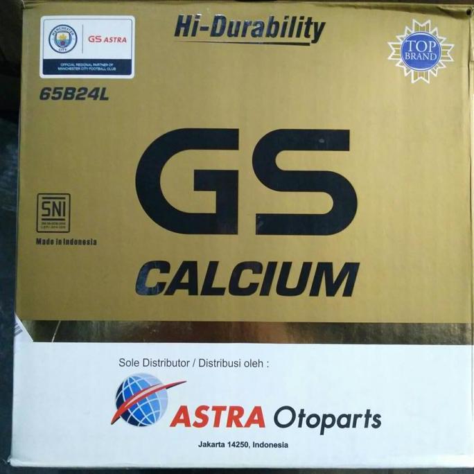 aki mobil battery GS Astra type calcium 65B24L 12 volt 55 amper