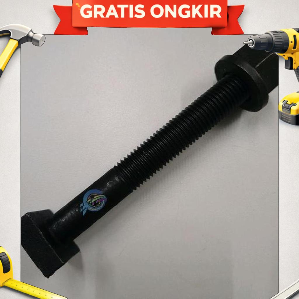Baut T-Slot T Slot Bolt M24X150 & M24 X 175 Baut Clamp Injection Termasuk Flange Nut M24-41 Sesuai G