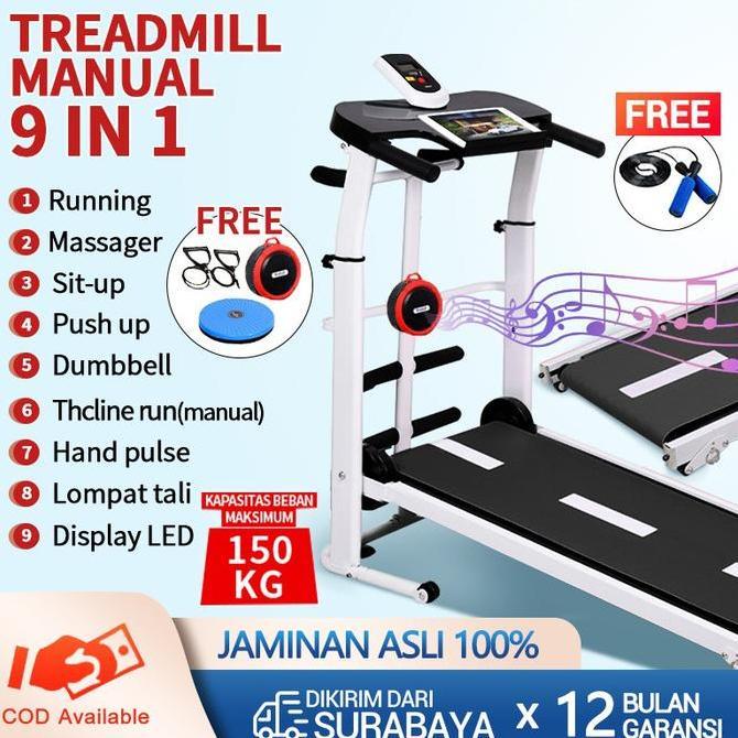 dina_shopsee - treadmill manual 7-in-1 multifungsi - alat fitness rumahan termurah tanpa listrik kak