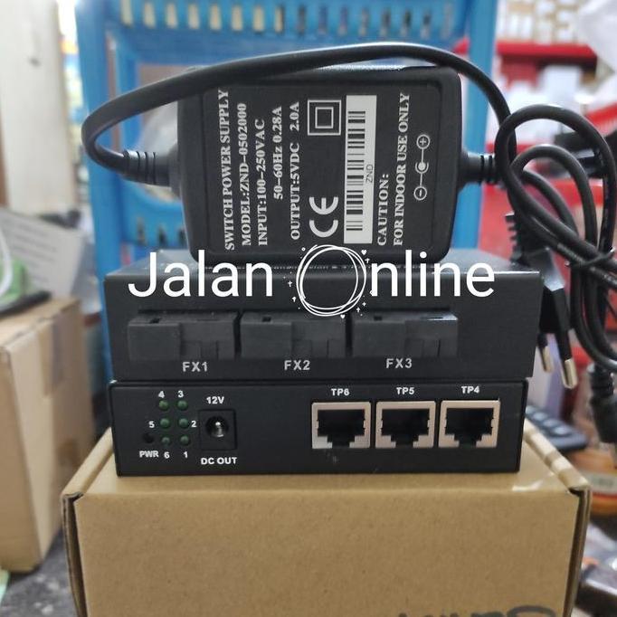 Media Converter 3 fo 3 lan ethernet switch Fiber FO - HTB 3100