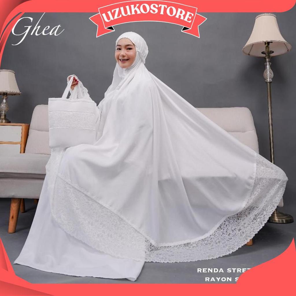 Mukena Dewasa Putih Polos Renda Bahan Katun Rayon Super Premium Size Super Jumbo Dan Mukenah Terusan