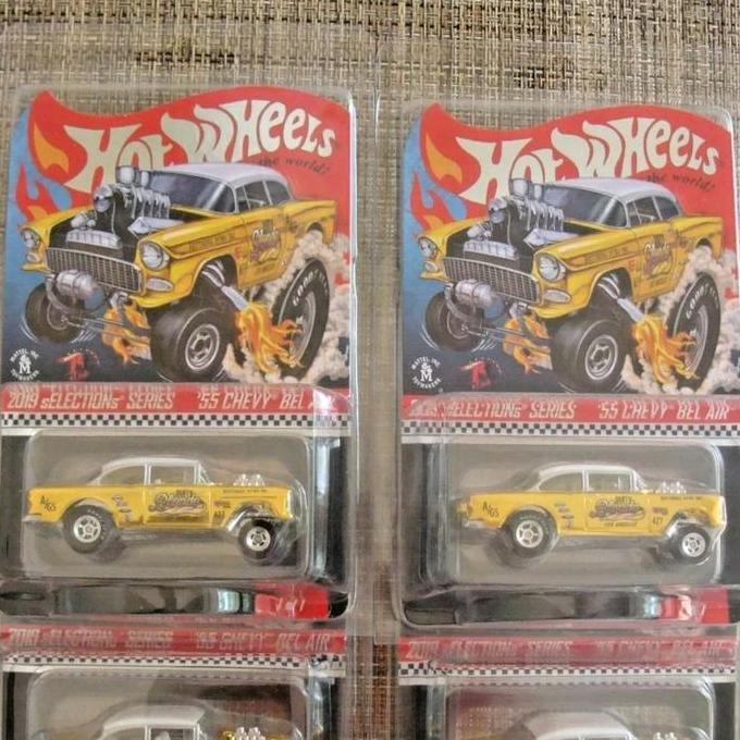 HOT WHEELS RLC 55 CHEVY BEL AIR GASSER DIRTY BLONDE GOLD SELECTIONS KODE 677